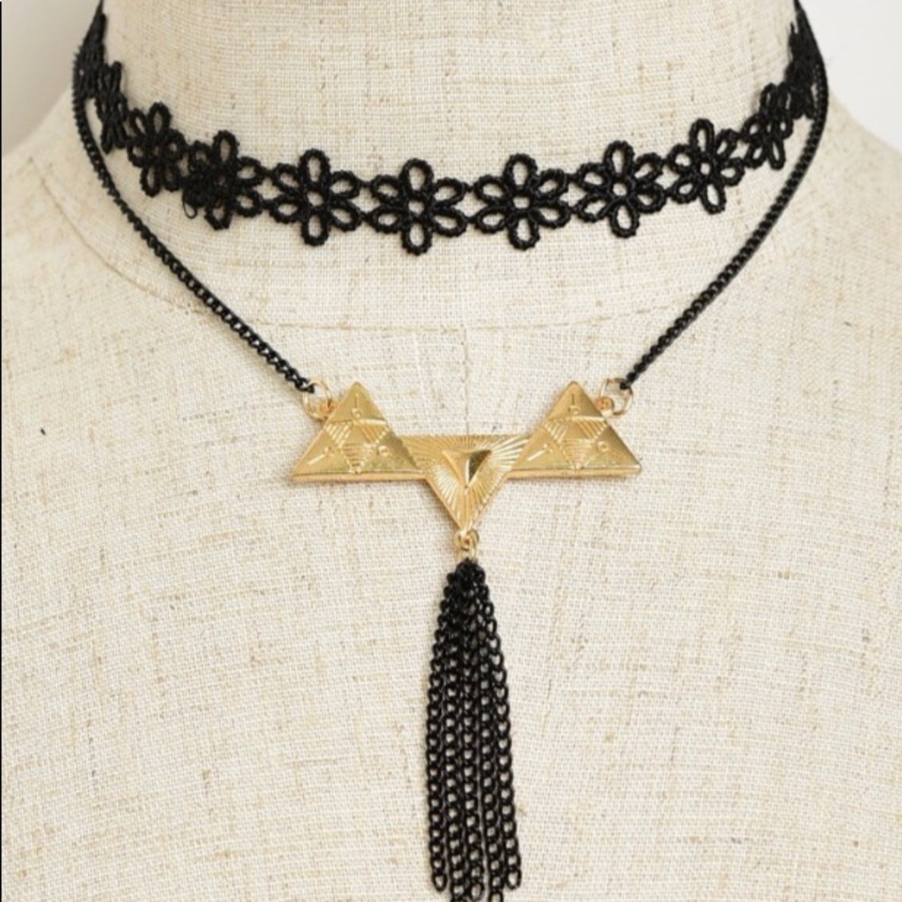 Tassel chain choker necklace